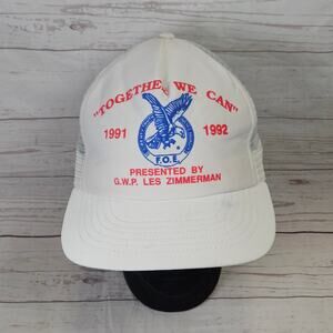 SKM F.O.E. Trucker Hat Men's One Size Adjustable White Vintage 1991-1992